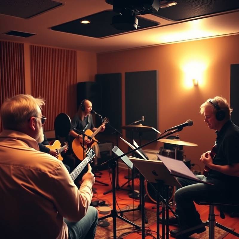 Artistas gravando no Onda Sonora Studios